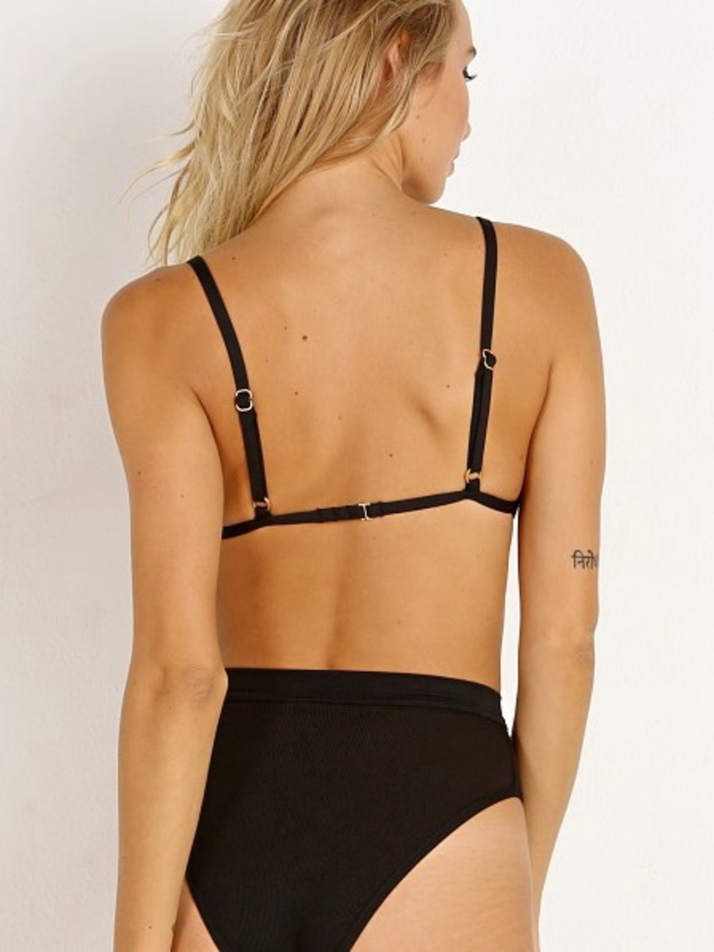 l*space Black Ribbed Bikini Top and Bottom Set - Picture 2 of 10